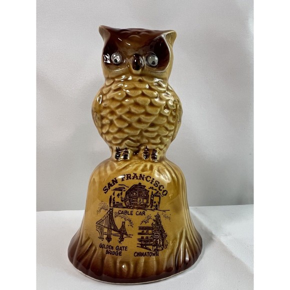 Vintage Souvenir Owl Bell San Francisco Made In Japan Ceramic 4” EUC‎ - Picture 2 of 6